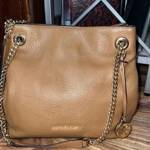Michael Kors Bags Michael Kors Leather Jet Set North South Medium Chain Messenger Acorn Poshmark